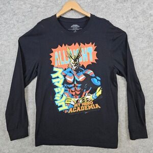 Funimation My Hero Academia All Might Black Size L Long Sleeve Tee T-Shirt Logo‎
